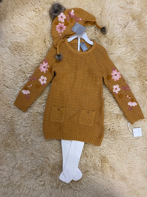 Tahari Baby 3 piece set Toddler girl sweater dress outfit