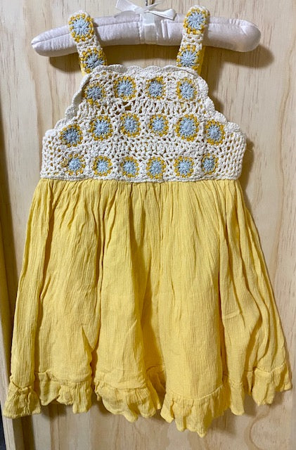 Haute Hippie Girl Yellow Knitted design Summer Dress